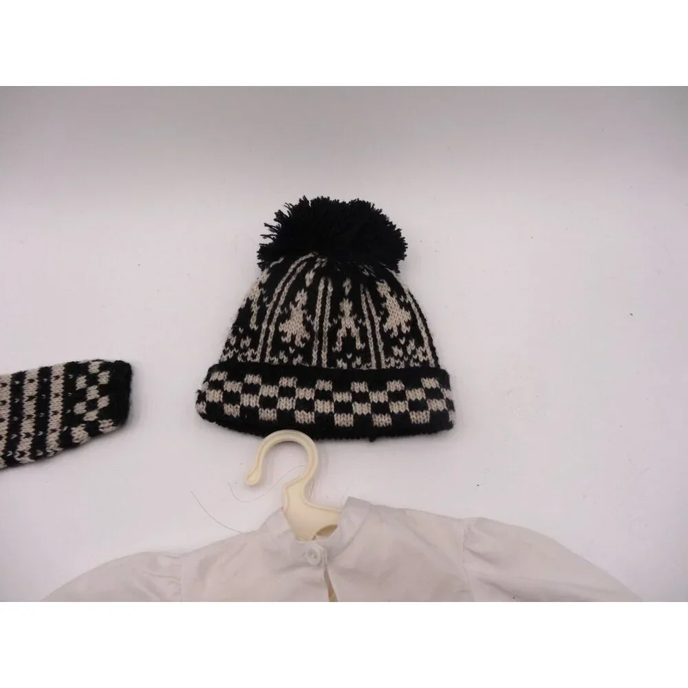 American Girl Kirsten's Winter Woolens Skirt Sweater Hat Mitten Ribbon Hanger To